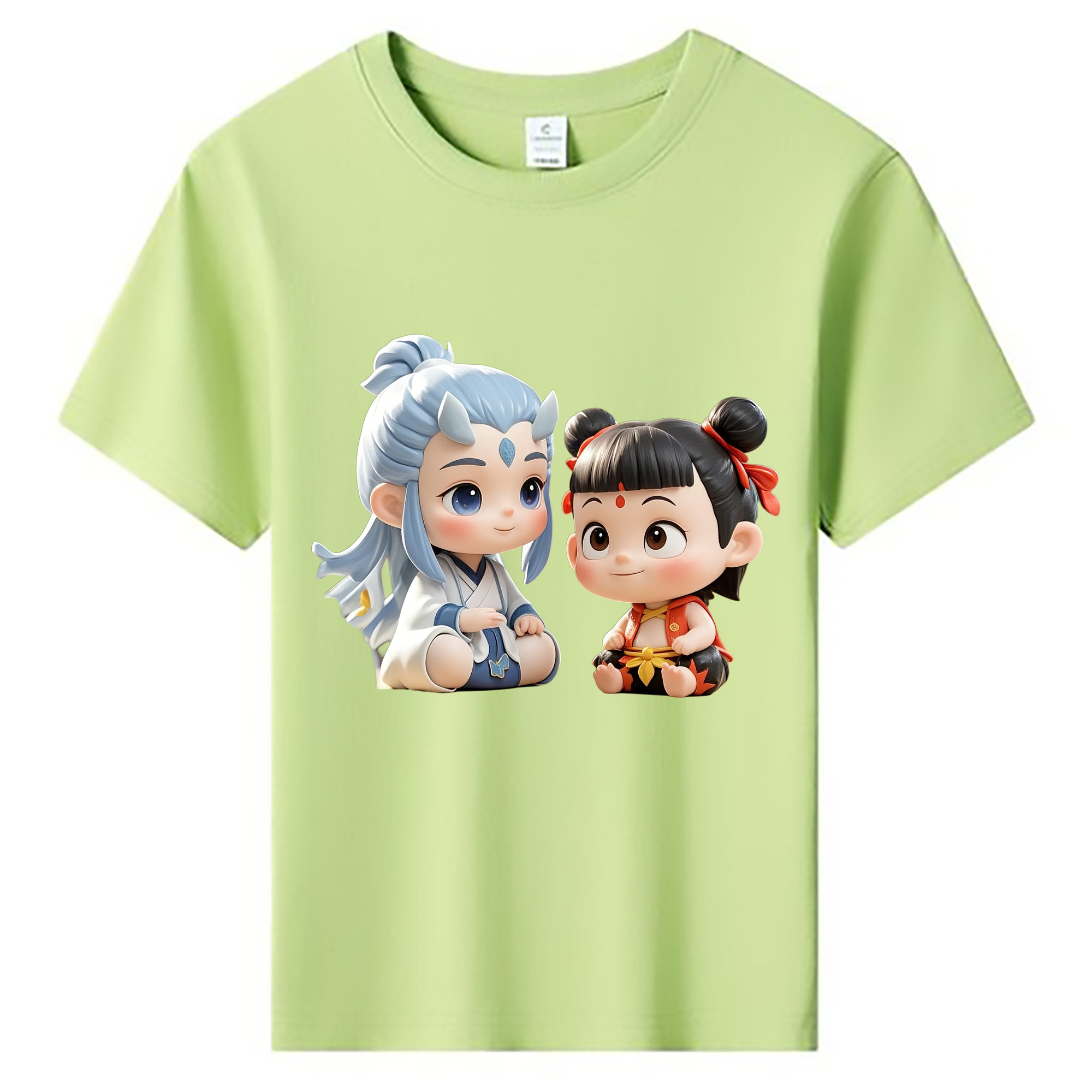 （画像用） Ne Zha 2 ナタ 魔童の大暴れ 綿100％キッズTシャツ（フロントプリント）